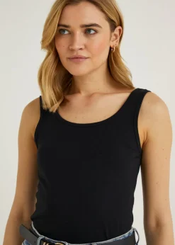 Black Essential Vest Top