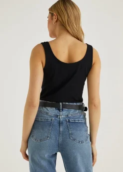 Black Essential Vest Top