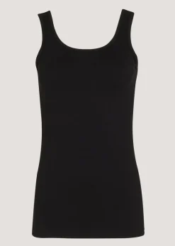 Black Essential Vest Top