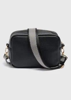 Black Faux Leather Camera Bag