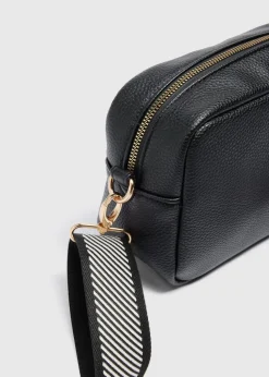 Black Faux Leather Camera Bag