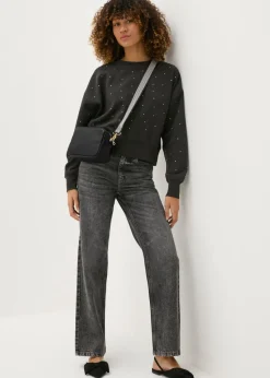 Black Faux Leather Camera Bag