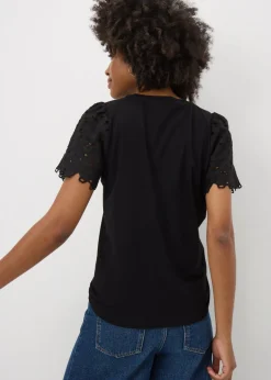 Black Floral Lace T-Shirt