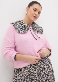 Black Floral Oversized Collar Mini Dress