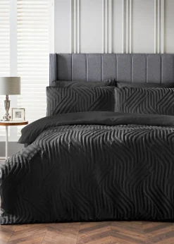 Black Geometric Duvet Set
