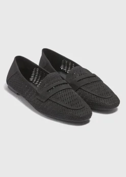 Black Laser Cut Loafers