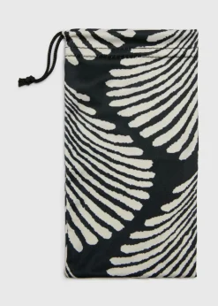 Black Leaf Glasses Bag