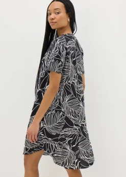 Black Leaf Popover Tunic