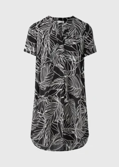 Black Leaf Popover Tunic