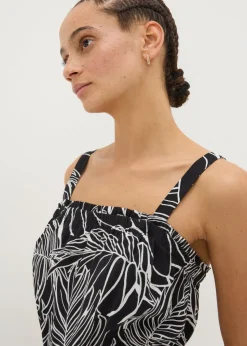 Black Leaf Print Playsuit