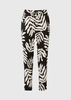 Black Leaf Tapered Trousers
