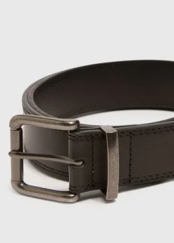 Black Leather Jeans Belt