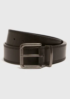 Black Leather Jeans Belt