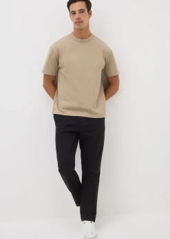 Black Linen Blend Trousers
