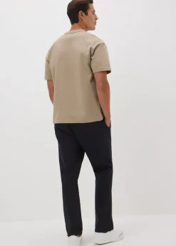 Black Linen Blend Trousers