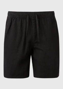 Black Linen Drawcord Co Ord Shorts