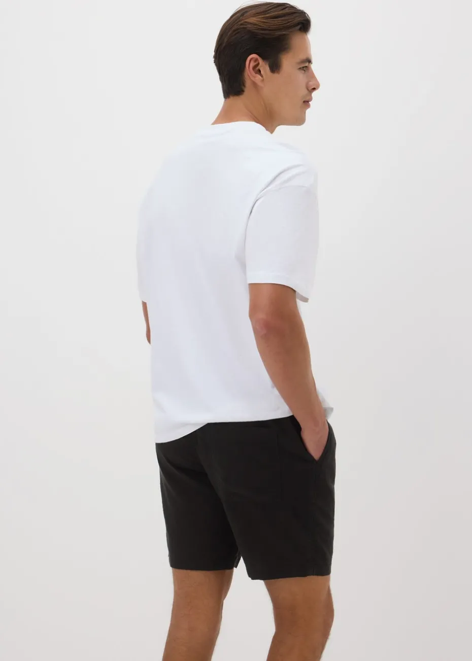 Black Linen Drawcord Co Ord Shorts