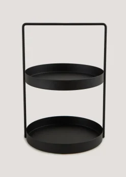 Black Metal 2 Tier Circle Caddy