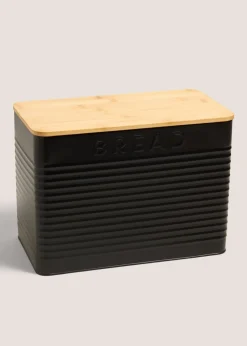Black Metal Lidded Bread Bin