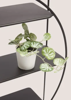 Black Metal Round Shelf (44x44x10cm)