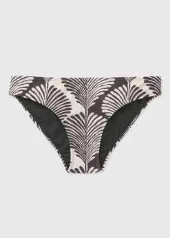 Black Mono Shell Print Mini Bikini Bottoms