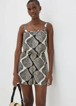 Black Mono Shell Print Playsuit