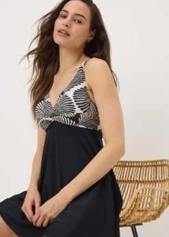 Black Mono Shell Swimdress