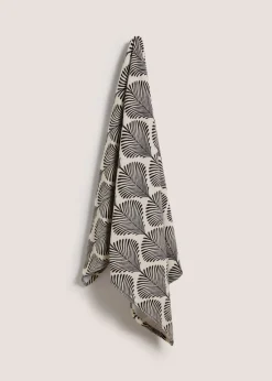 Black Monochrom Shell Beach Towel