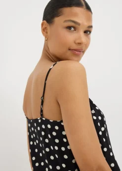 Black Monochrome Spot Cami Top