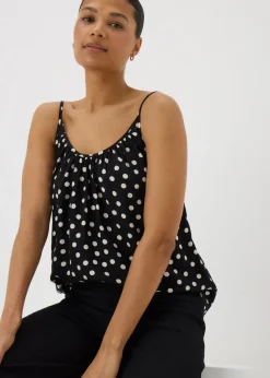 Black Monochrome Spot Cami Top