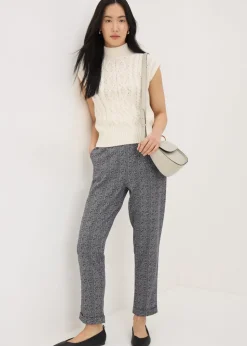 Black Monochrome Tapered Ponte Trousers