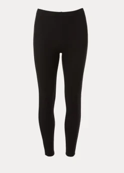 Black Ottoman Stitch Ribbed Leggings