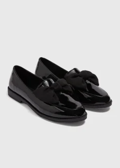 Black Patent Bow Loafers