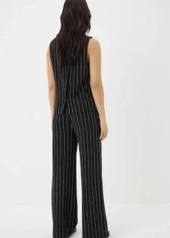 Black Pin Stripe Co Ord Wide Leg Trousers