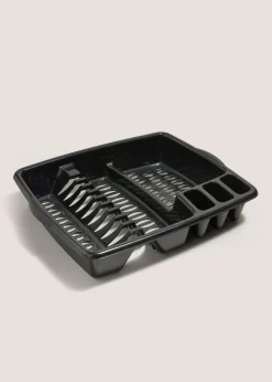 Black Plastic Dish Drainer (46cm x 37cm x 9cm)