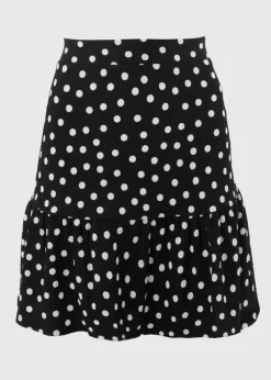Black Polka Dot Mini Skirt