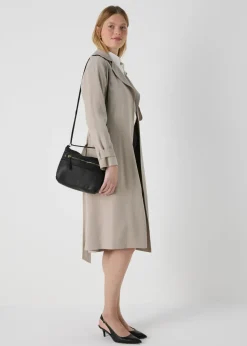 Black PU Washed Messenger Bag