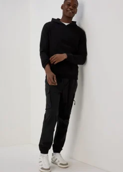 Black Pull-On Hoodie