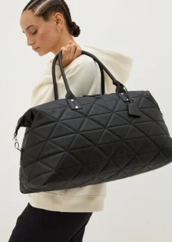 Black Quilted Weekender Bag