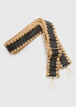 Black Raffia Bag Strap