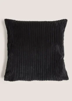 Black Ribbed Cushion Cover