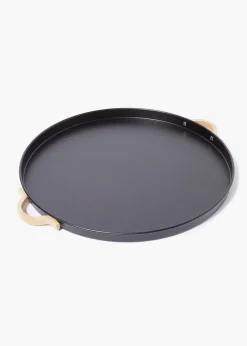 Black Round Metal Tray