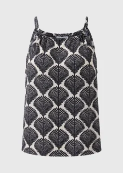 Black Shell Mono Print Co Ord Top