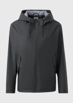 Black Short Rubberised Parka Jacket