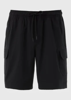 Black Smart Cargo Shorts