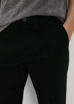 Black Straight Fit Stretch Chinos