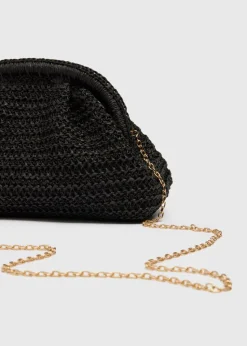 Black Straw Clutch