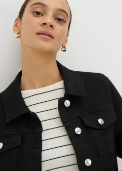 Black Stretch Denim Jacket