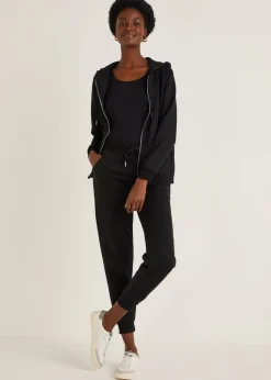 Black Tapered Drawstring Jogging Bottoms