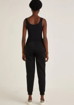 Black Tapered Drawstring Jogging Bottoms